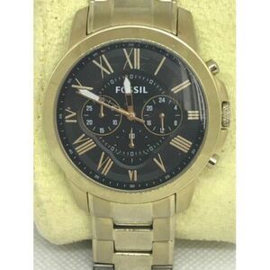 Fossil FS4815 Men's Watch Chronograph Stainless Steel Gold 44mm Case Analog D30